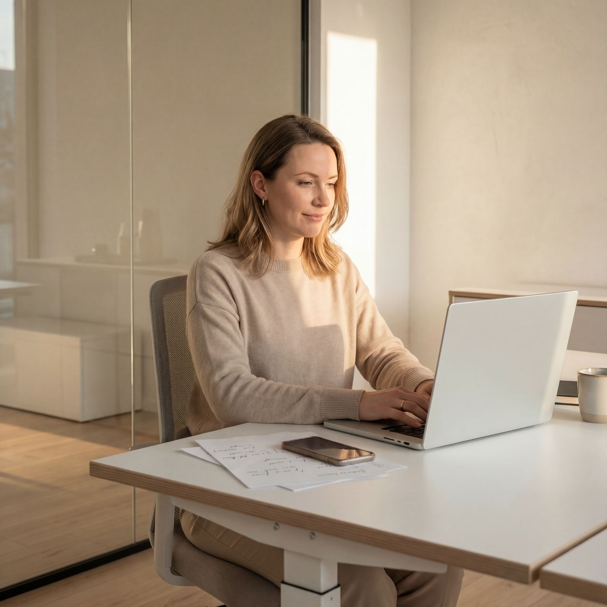 woman working on laptop