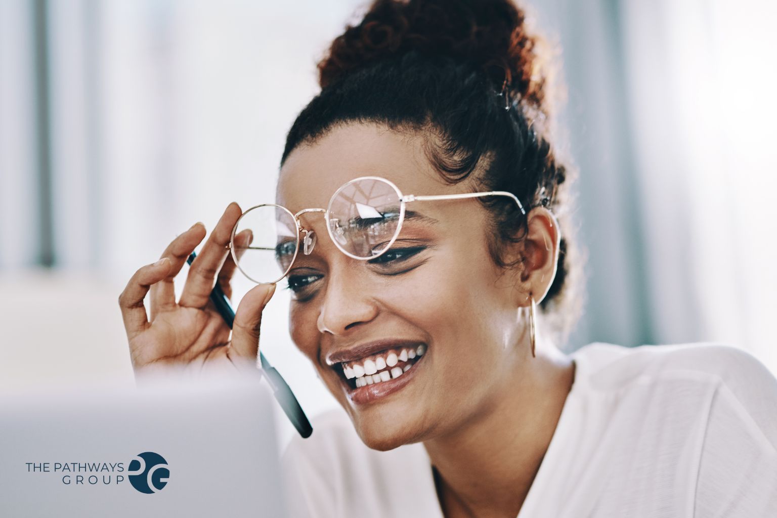 clarity woman with glasses